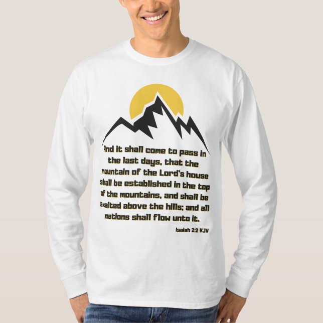 Isaiah 2:2 Bible Scripture Quote Men's Long Sleeve T-Shirt (Front)