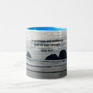 Isaiah 30:15 In quietness and confidence shall be Two-Tone Coffee Mug