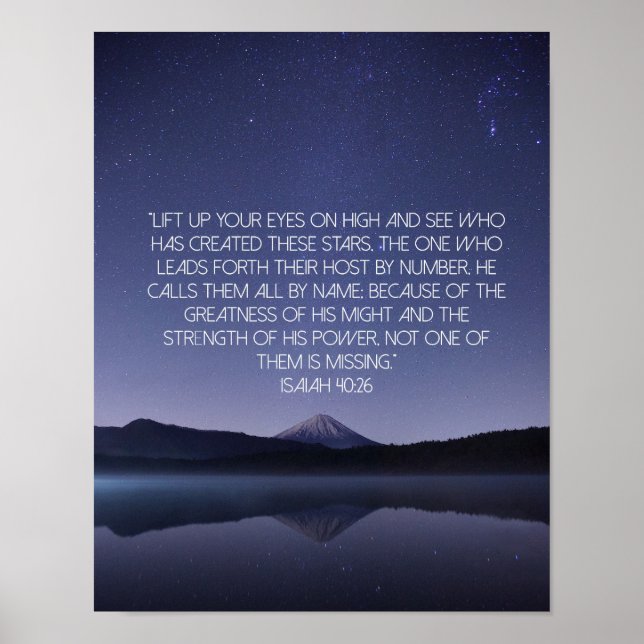 Isaiah 40:26 Inspirational Poster (Front)