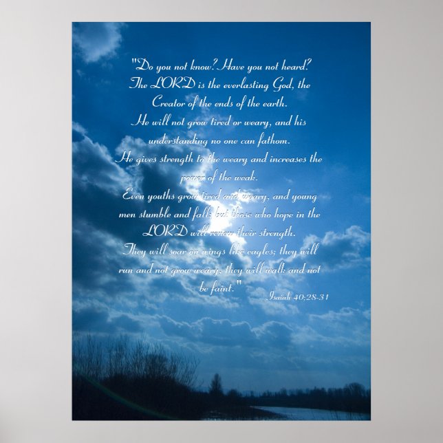 Isaiah 40;28-31 - Inspirational Poster (Front)