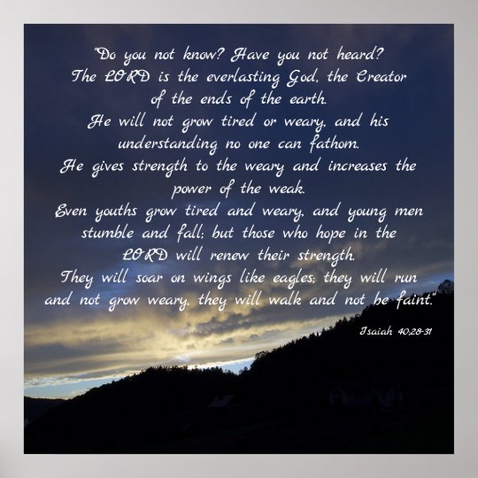 Isaiah 40;28-31 | Inspirational Poster | Zazzle.co.uk