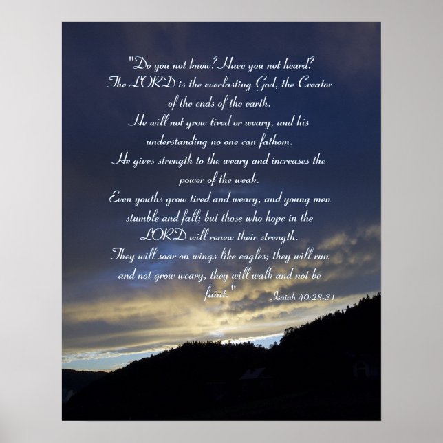 Isaiah 40;28-31 | Inspirational Poster (Front)