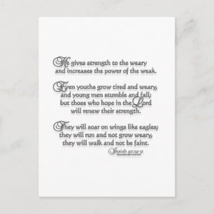 Isaiah 40:29-31 postcard