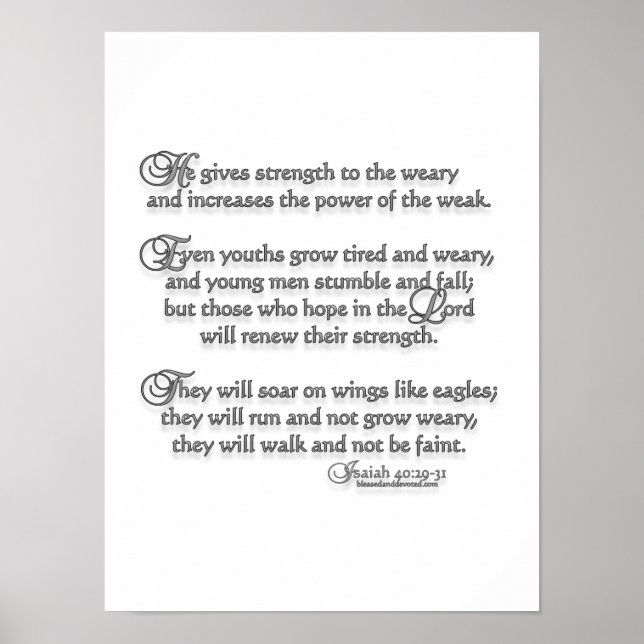 Isaiah 40:29-31 poster (Front)