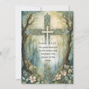 Isaiah 40:29 Bible Verse Cross Christian Encourage Invitation