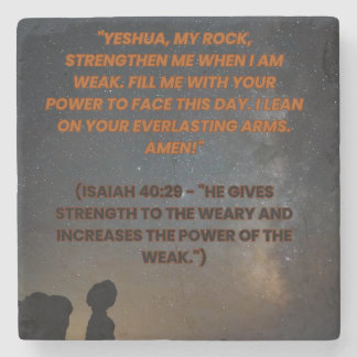 Isaiah 40:29 stone coaster