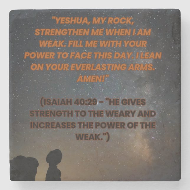 Isaiah 40:29 stone coaster (Front)
