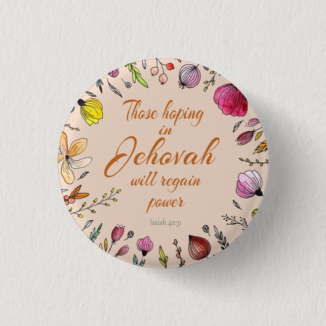 Isaiah 40:31   3 cm round badge (Front)