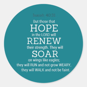 Isaiah-40-31 Bible Scripture Classic Round Sticker