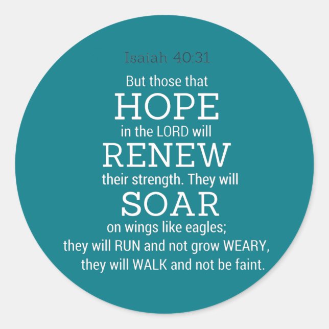 Isaiah-40-31 Bible Scripture Classic Round Sticker (Front)