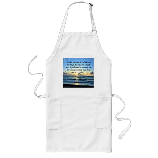 ISAIAH 40:31 BIBLE VERSE LONG APRON (Front)