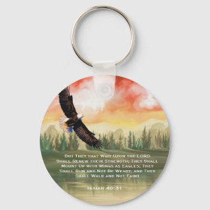 Isaiah 40:31 Bible Verse Mount on Wings Key Ring
