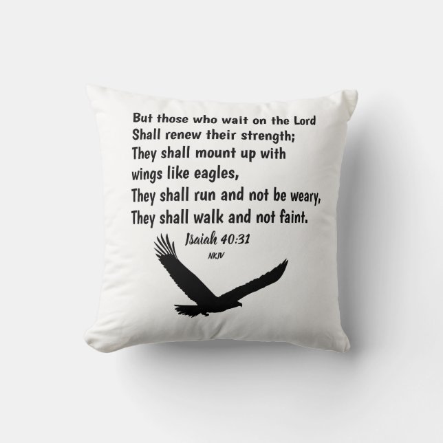 Isaiah 40:31 Bible Verse Scripture Cushion (Front)