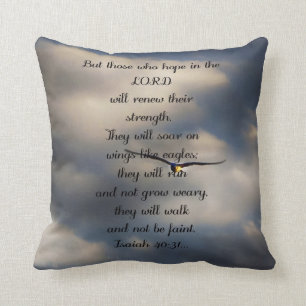 Isaiah 40:31 Custom Christian Bible Verse Gift Cushion