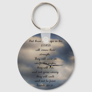 Isaiah 40:31 Custom Christian Bible Verse Gift Key Ring