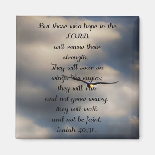 Image of Isaiah 40:31 Custom Christian Bible Verse Gift Magnet