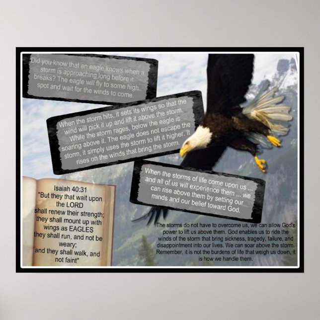 ISAIAH 40:31 INSPIRATIONAL POSTER EAGLE WINGS (Front)