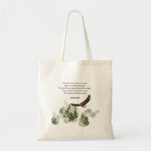 Isaiah 40:31 Mount up with wings like eagles Tote Bag