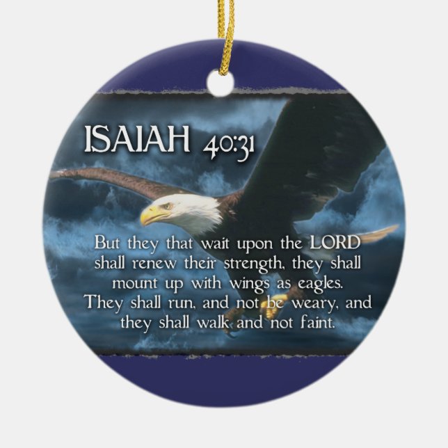 Isaiah 40:31 ORNAMENT - BIBLE VERSE Eagle Wings (Front)