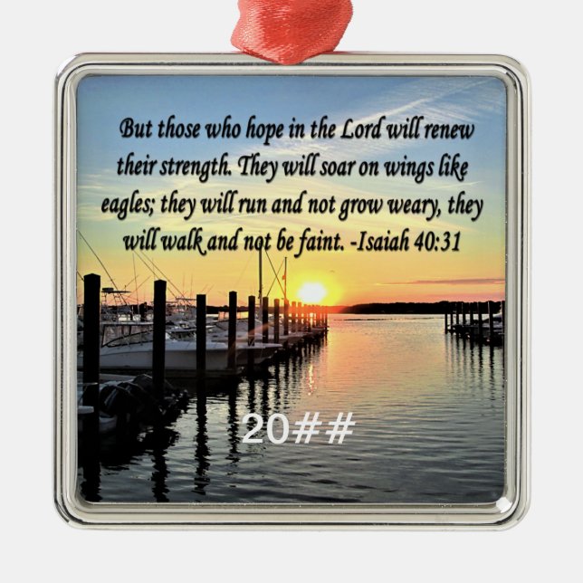 ISAIAH 40:31 SCRIPTURE VERSE METAL TREE DECORATION (Front)