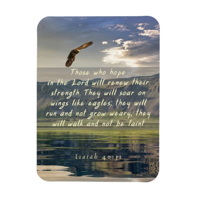 Isaiah 40:31 Soar on wings like eagles magnet (Vertical)