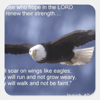 Isaiah 40:31 square sticker