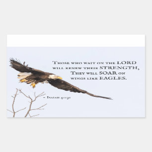 Isaiah 40:31 Those who wait on the Lord, Bible Rectangular Sticker
