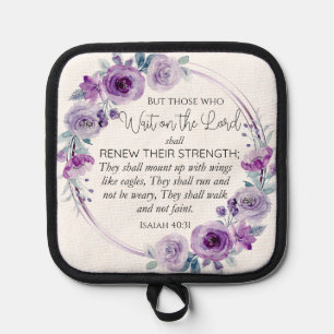 Isaiah 40:31 Those who Wait on the Lord Floral Pot Holder