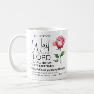 Isaiah 40:31 Those who Wait on the Lord Flower Coffee Mug