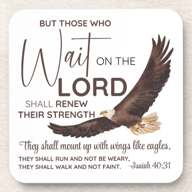 Isaiah 40:31 Those who Wait on the Lord Scripture Coaster (Front)