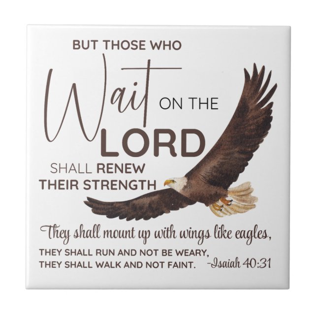 Isaiah 40:31 Those who Wait on the Lord Scripture Tile (Front)