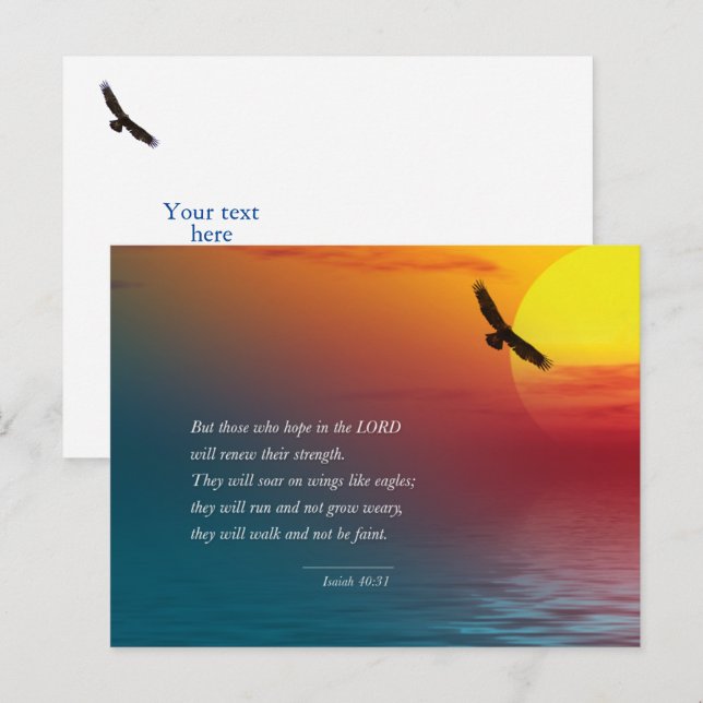 Isaiah 40:31 Verse Bible Lord Eagle soaring Postcard (Front/Back)