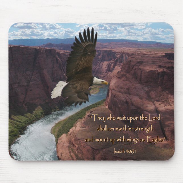 Isaiah 40:31 Wings as Eagles Mouse Mat (Front)
