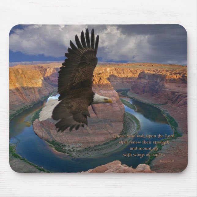 Isaiah 40:31 Wings as Eagles Mouse Mat (Front)