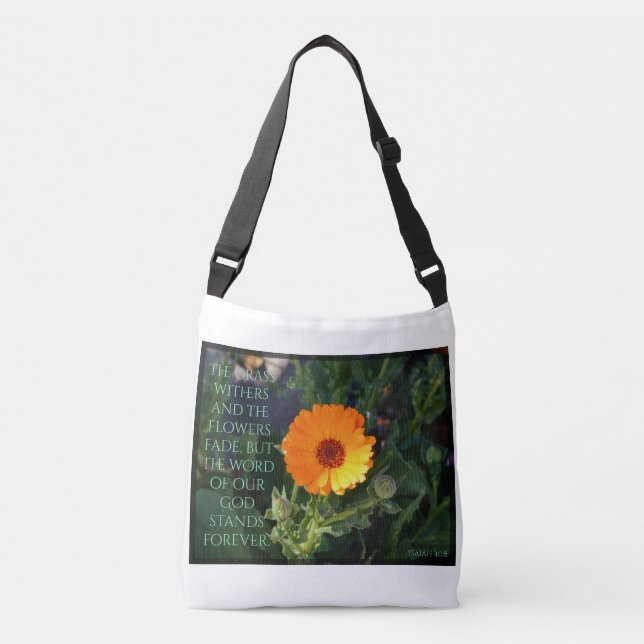 Isaiah 40:8 Bible Verse Crossbody Bag (Front)