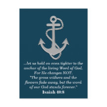 Isaiah 40:8 Bible Verse Gods Word Anchor Teal Blue