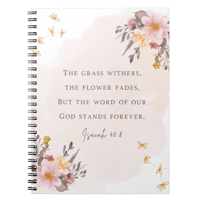 Isaiah 40:8 Bible Verse Notebook (Front)