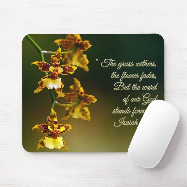 Isaiah 40:8 Inspirational Mouse Mat (With Mouse)