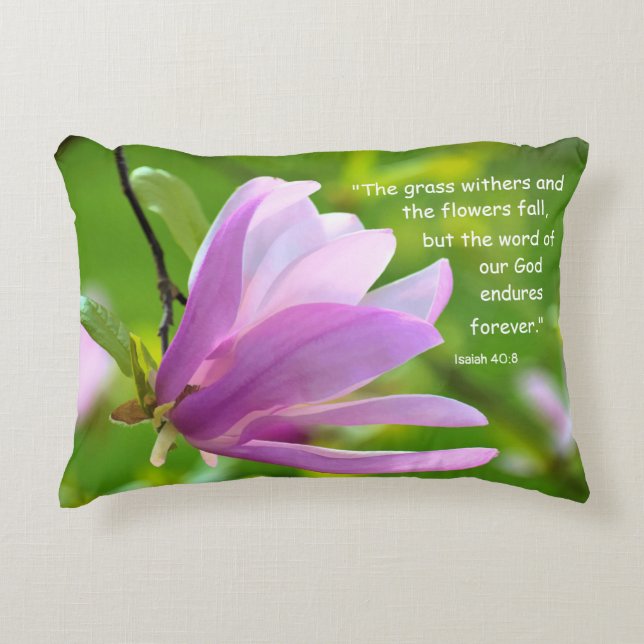 Isaiah 40:8 Lumbar Accent Pillow (Front)