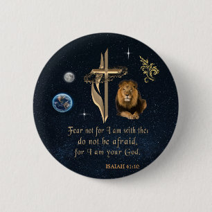 Isaiah 41:10     6 cm round badge