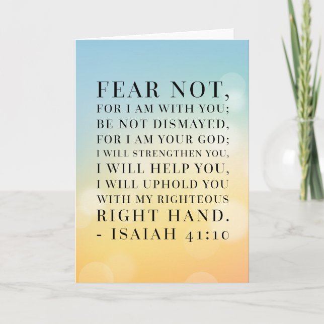 Isaiah 41:10 Bible Quote Card (Front)