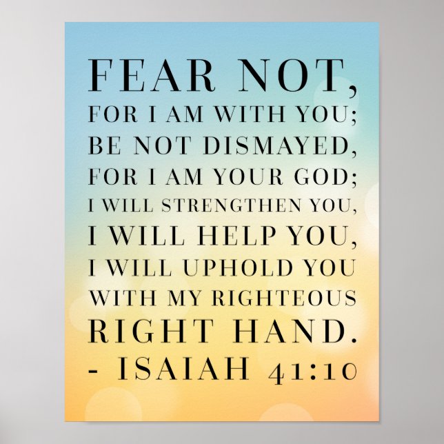 Isaiah 41:10 Bible Quote Poster (Front)