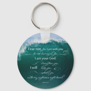 Isaiah 41 10 Bible Verse Button Keychain