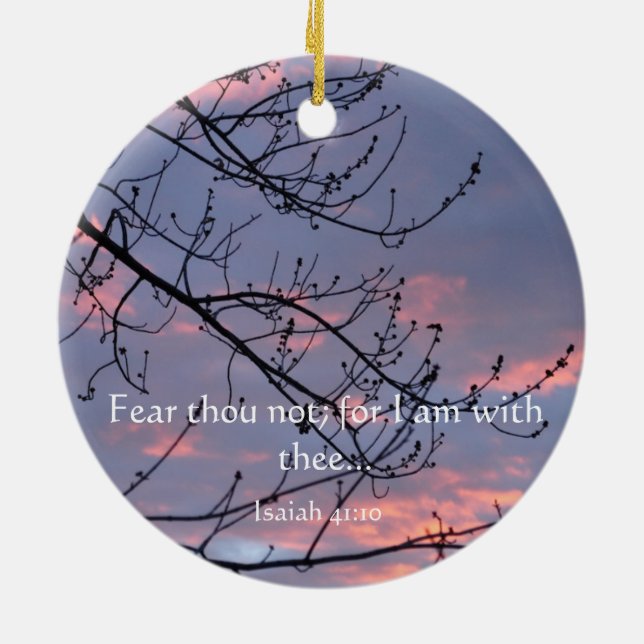 Isaiah 41:10 Bible Verse Ceramic Tree Decoration (Back)