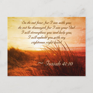 Isaiah 41:10 Bible Verse Do not fear I am with you Postcard