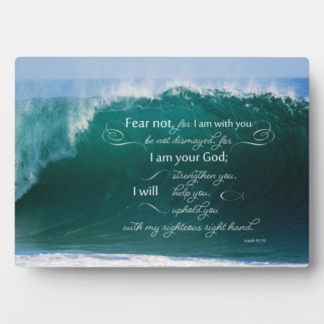 Isaiah 41 10 Bible Verse Easel Plaque (Front)
