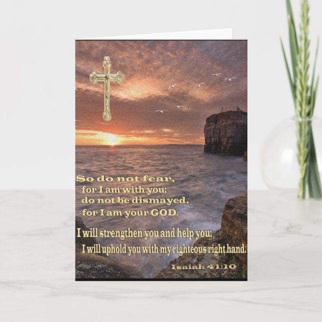 Isaiah 41: 10 christian card (Front)