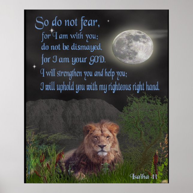 Isaiah 41: 10 christian poster (Front)