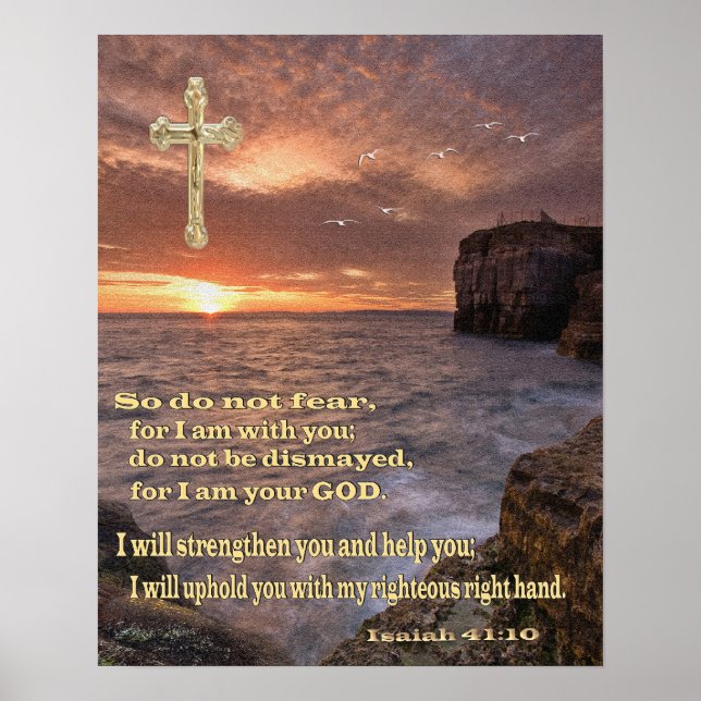 isaiah 41 10 christian poster (Front)