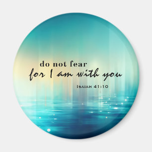 Isaiah 41:10 Do Not Fear Bible Verse Blue Abstract Magnet